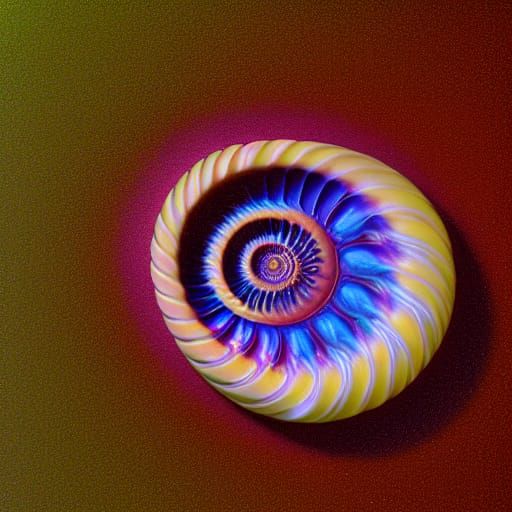 Holographic Fractal Nautilus Shell in 8k