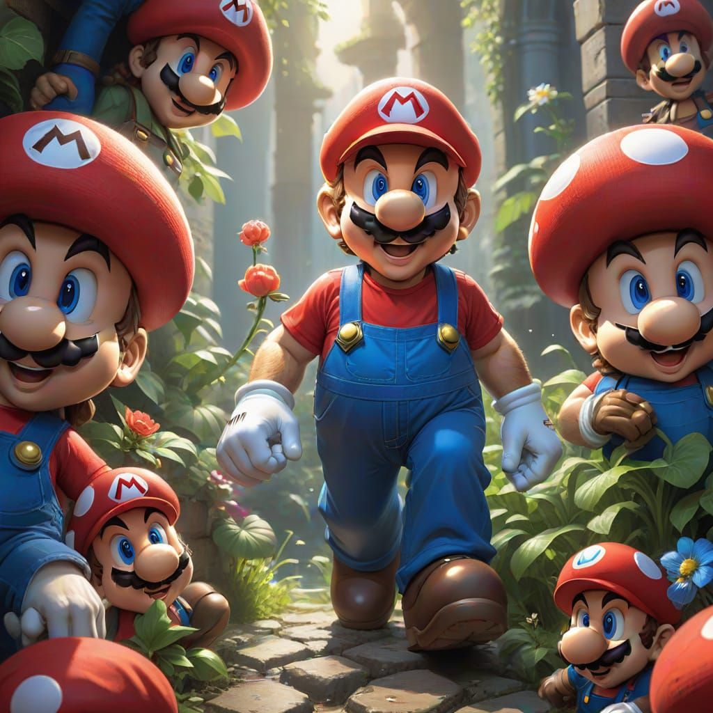 Hyper-Realistic Super Mario Portrait in Artgerm Style