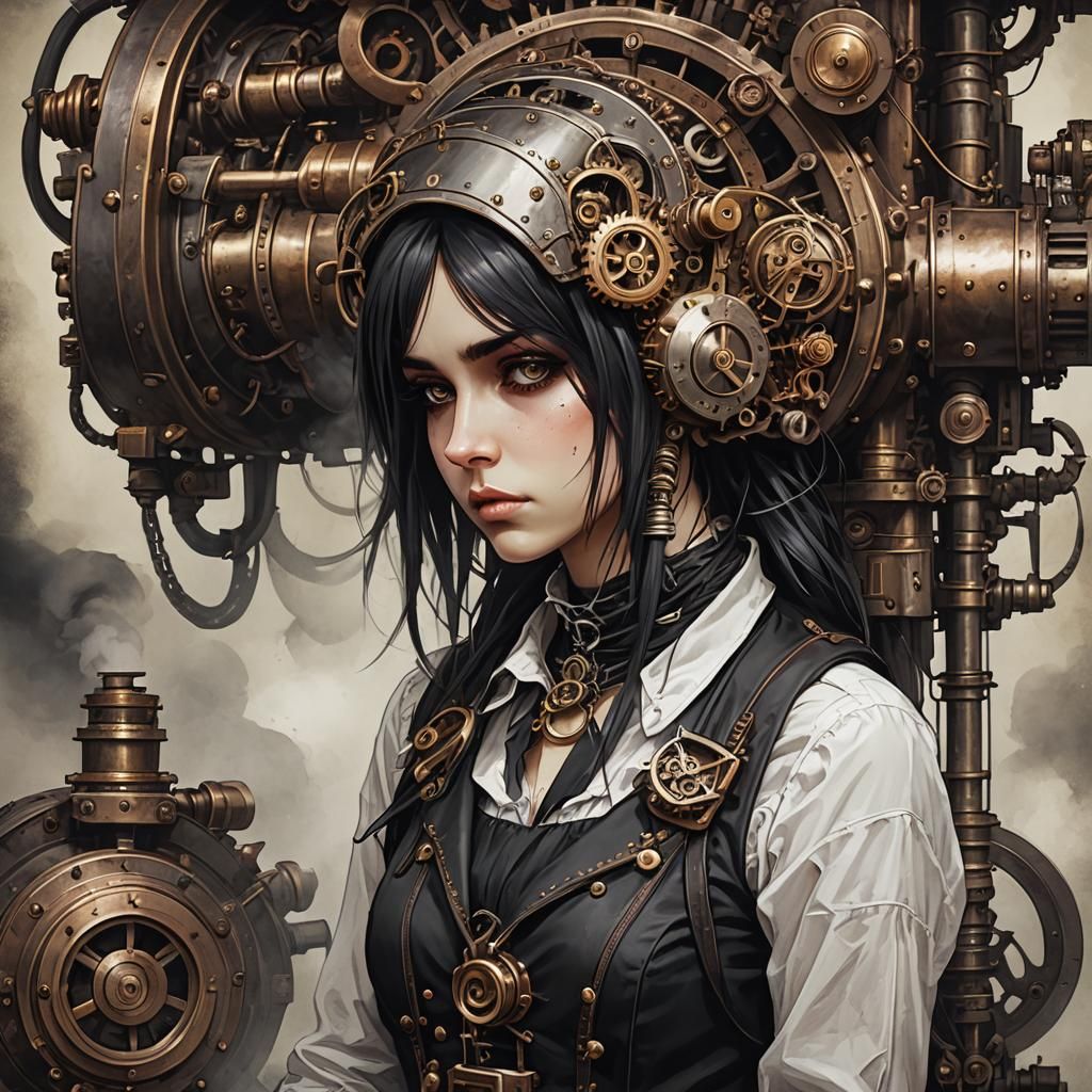 Emo Girl with Steampunk Engine