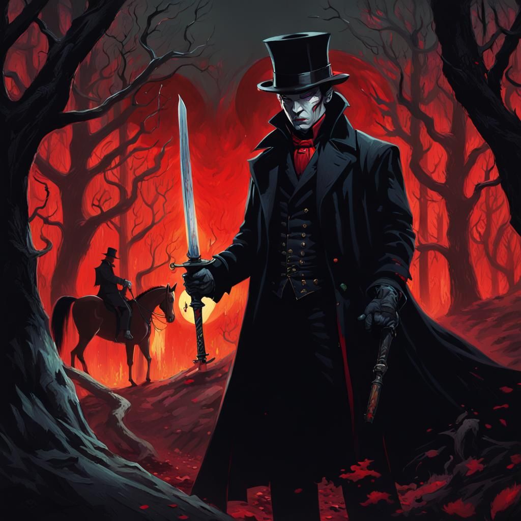 Gothic Vampire Portrait in Dark Fantasy Style