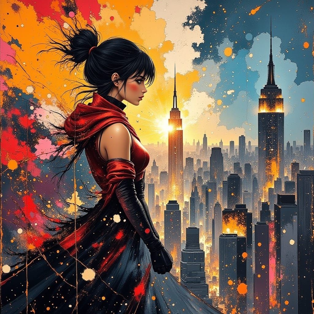 Anime Kung Fu Battle in Futuristic NYC