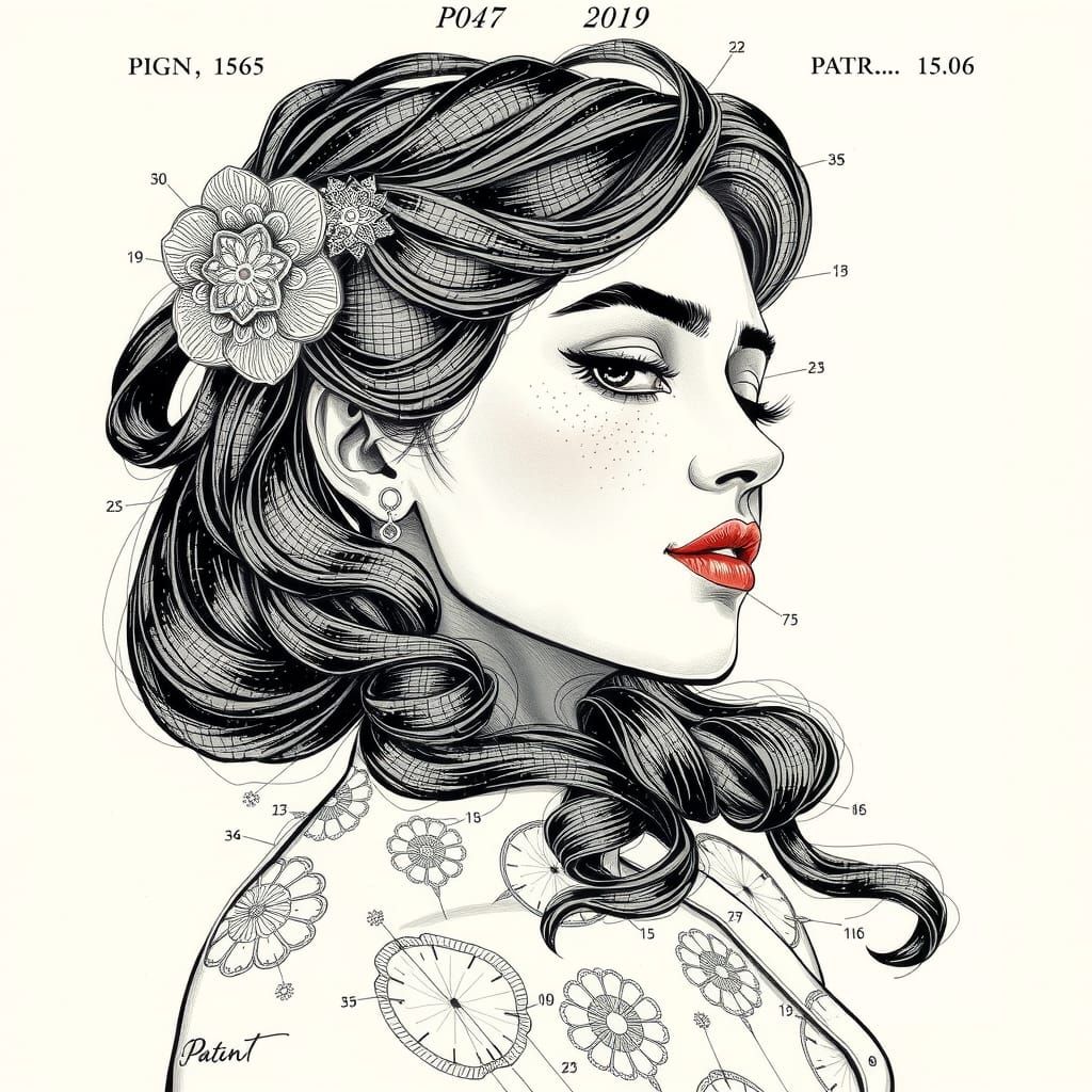 Klimt-Inspired Ornate Drawing Masterpiece