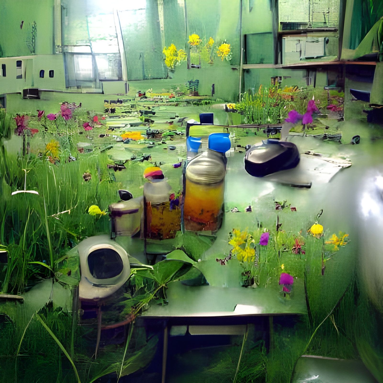 Toxic Plant Laboratory with Flower Meadow