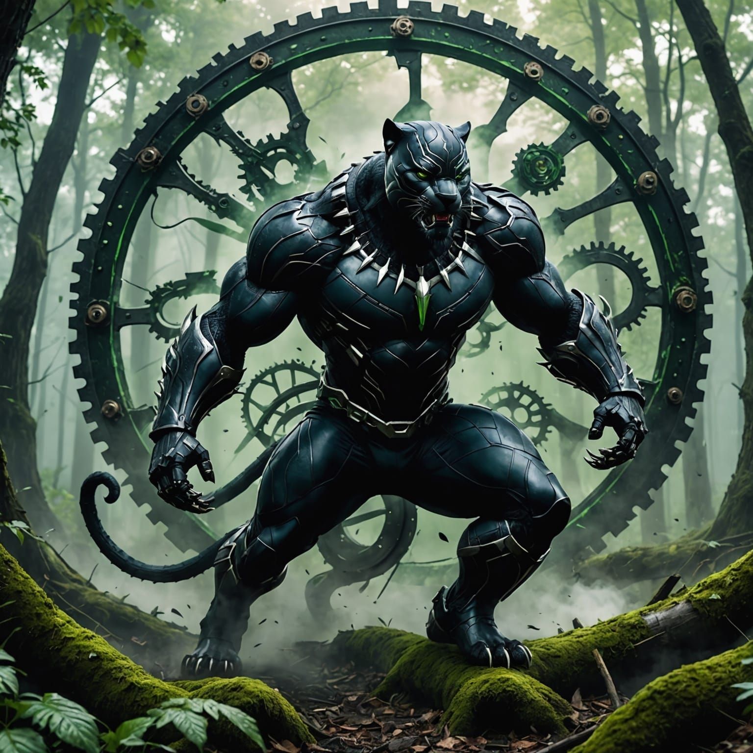 Demonic Black Panther in Synchronized Chaos