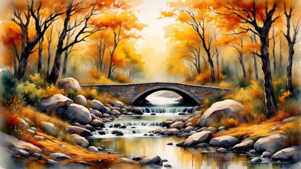 Stream with a bridge