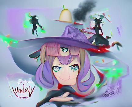 Anime Witch with Third Eye in Meme Art Style