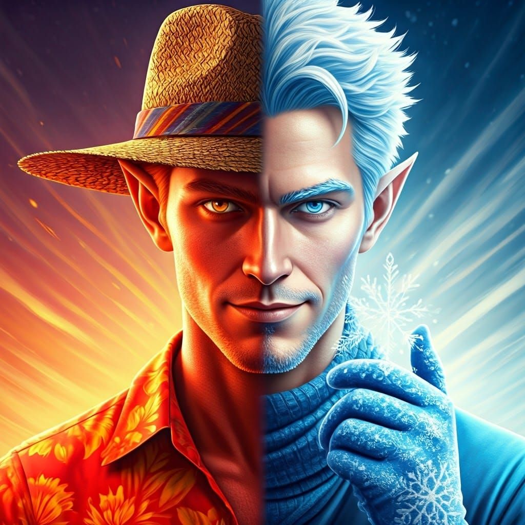 Contrasting Males in a Gradient Sky