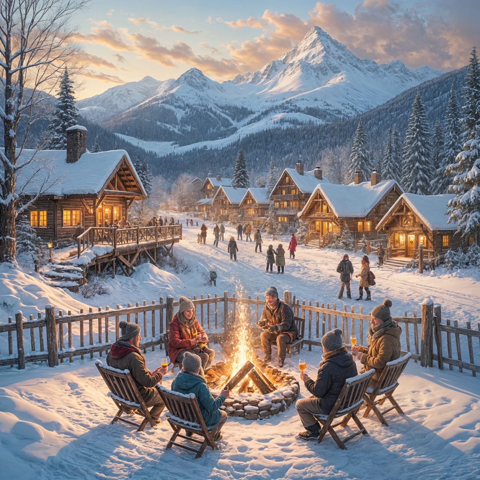 Joyful Winter Romance in an Alpine Village