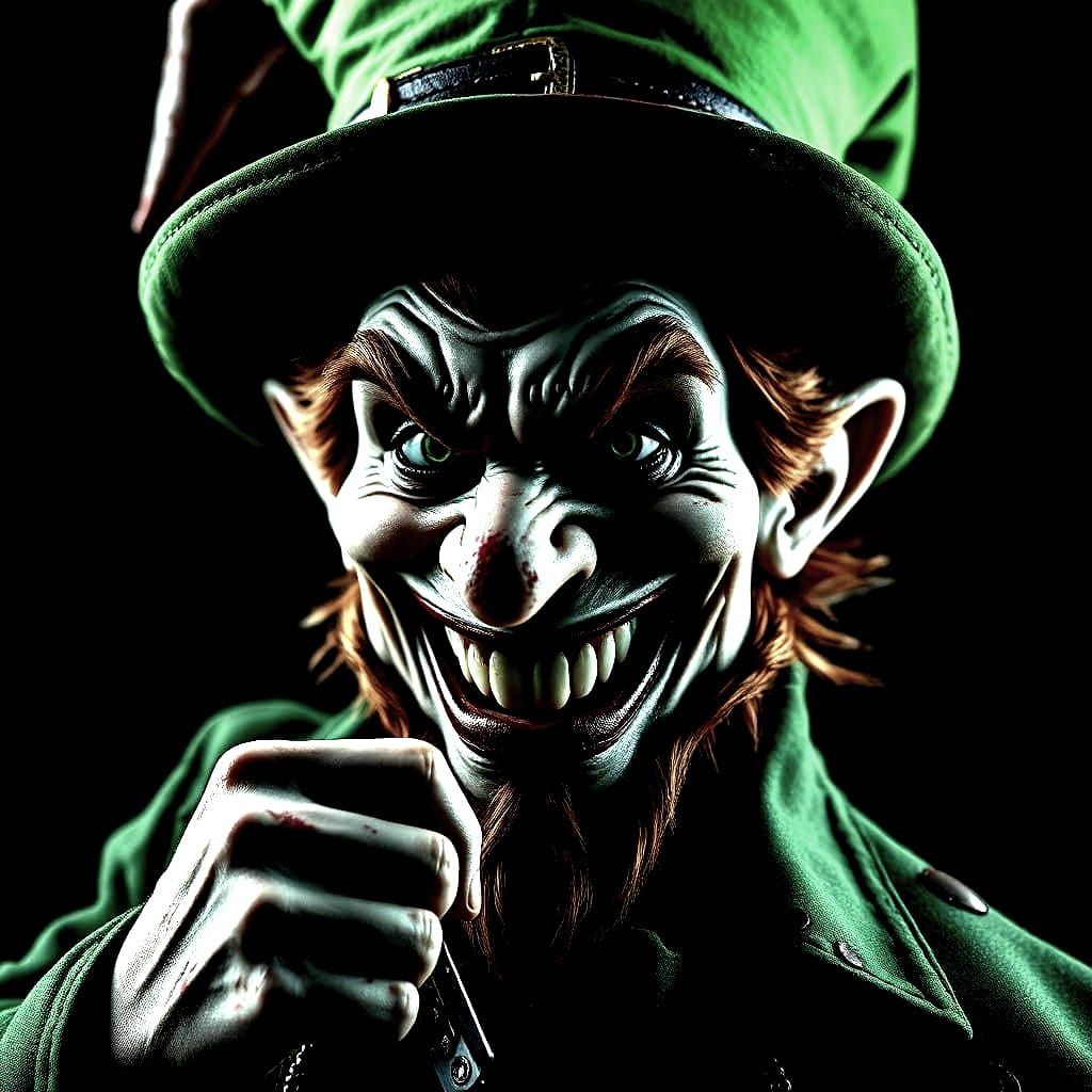 Malevolent Leprechaun in Haunting 8K Portrait