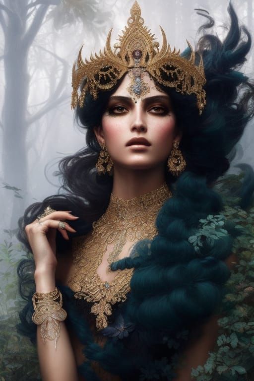 Encanto Goddess Portrait: Intricate Digital Art