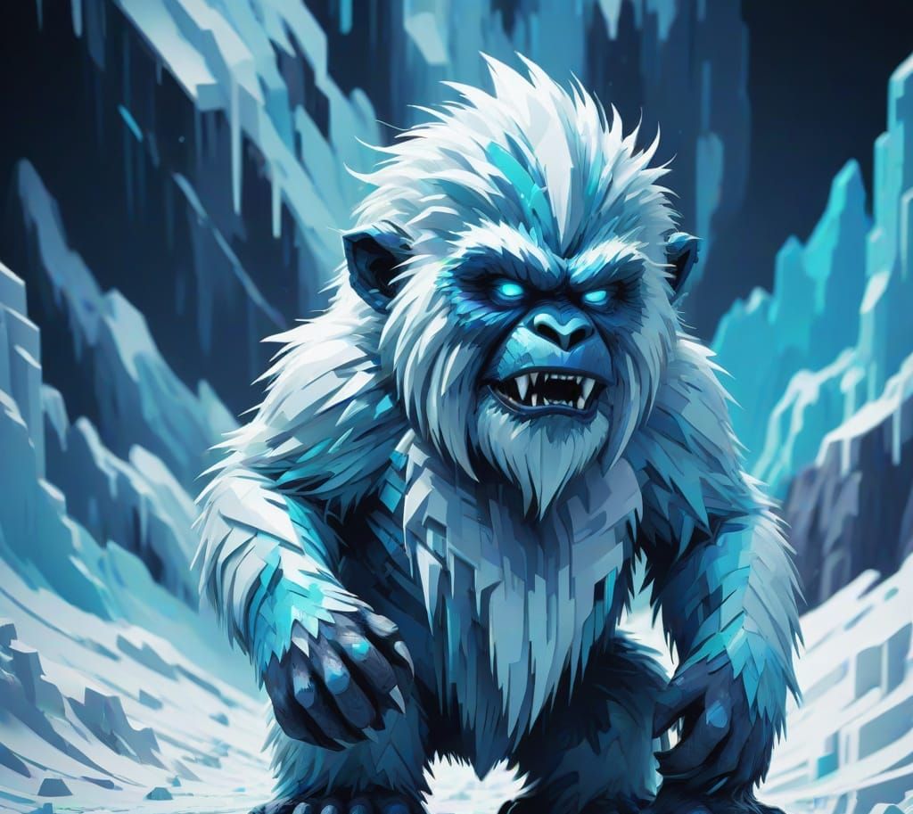 Glitch Art Portrait of a Yeti