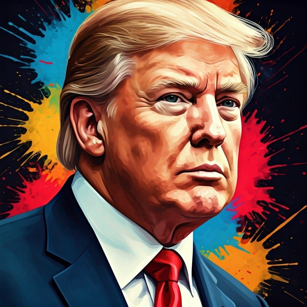 Hyperrealistic Portrait of Donald Trump in Dramatic Studio L...