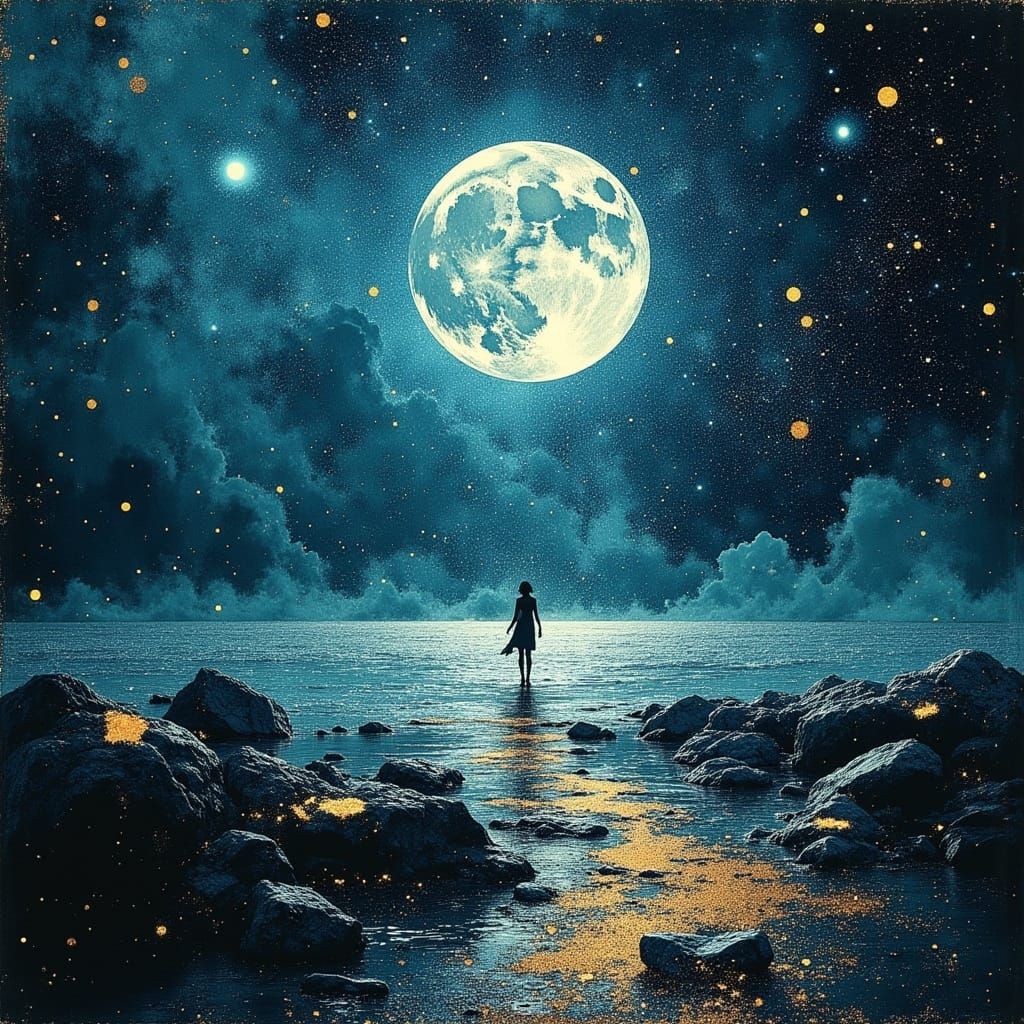 Emerald Moonlit Dance in Prismatic Splendor