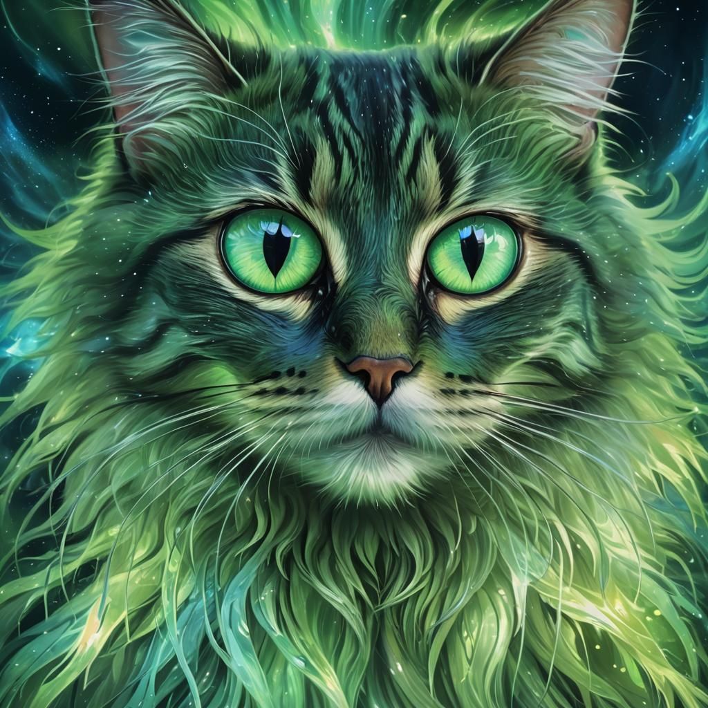 Glowing Green Cat's Eye in Astral Vortex