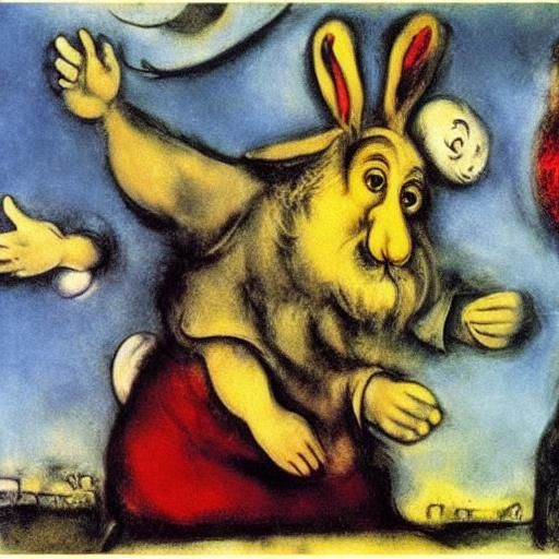 Surreal Rubber Rabbi Rabbit in Classical Style