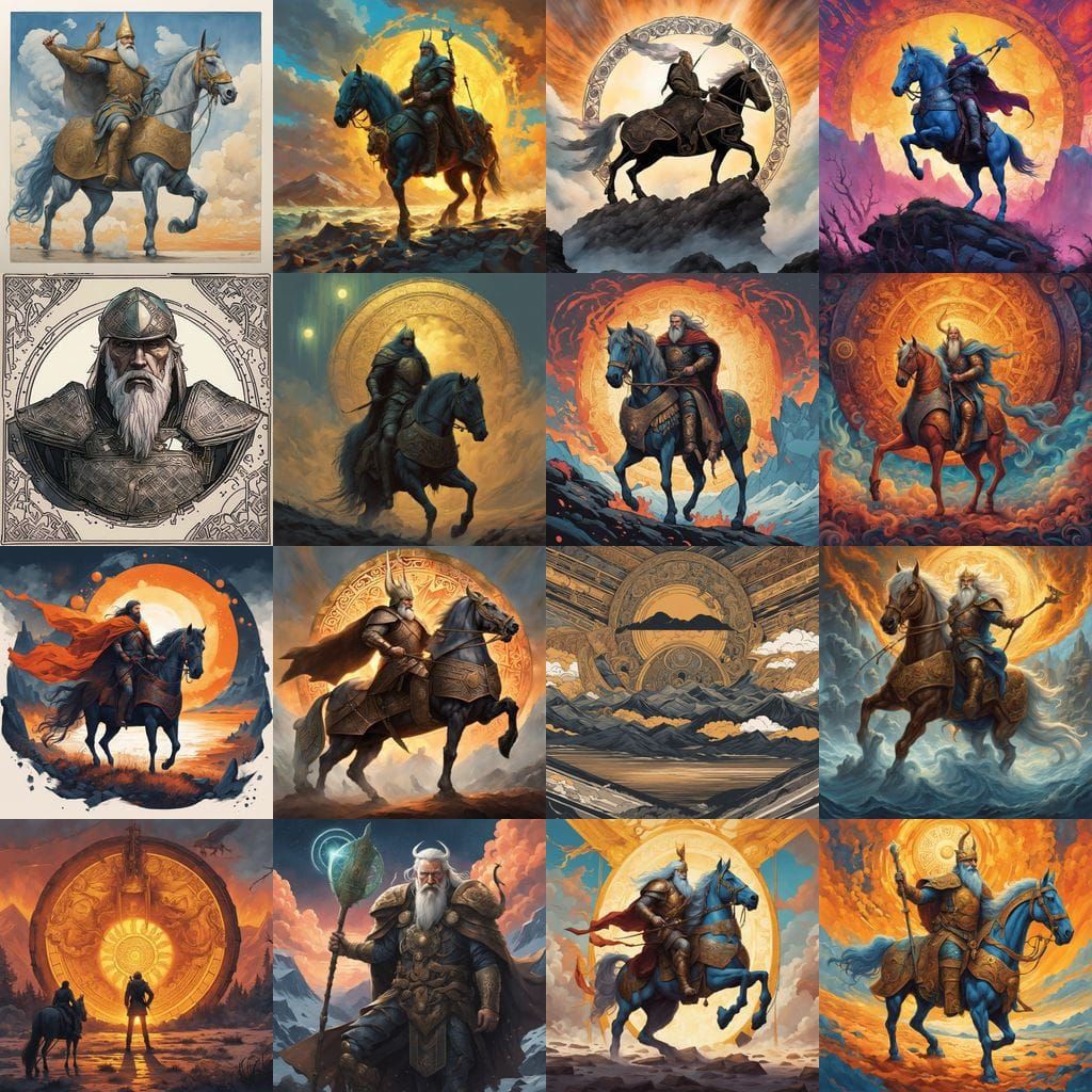 Odin in Epic Hyperrealistic Splash Art