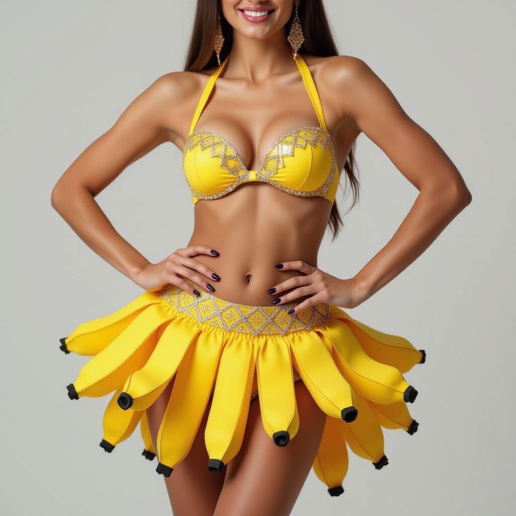 Exotic Dancer in Banana Skirt Halloween Costume