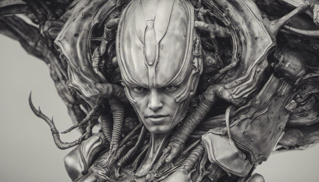 Metroid Xenomorph Portrait in Jeffries Style