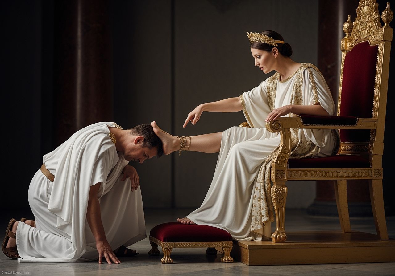 Empress on Throne Dominating Senator