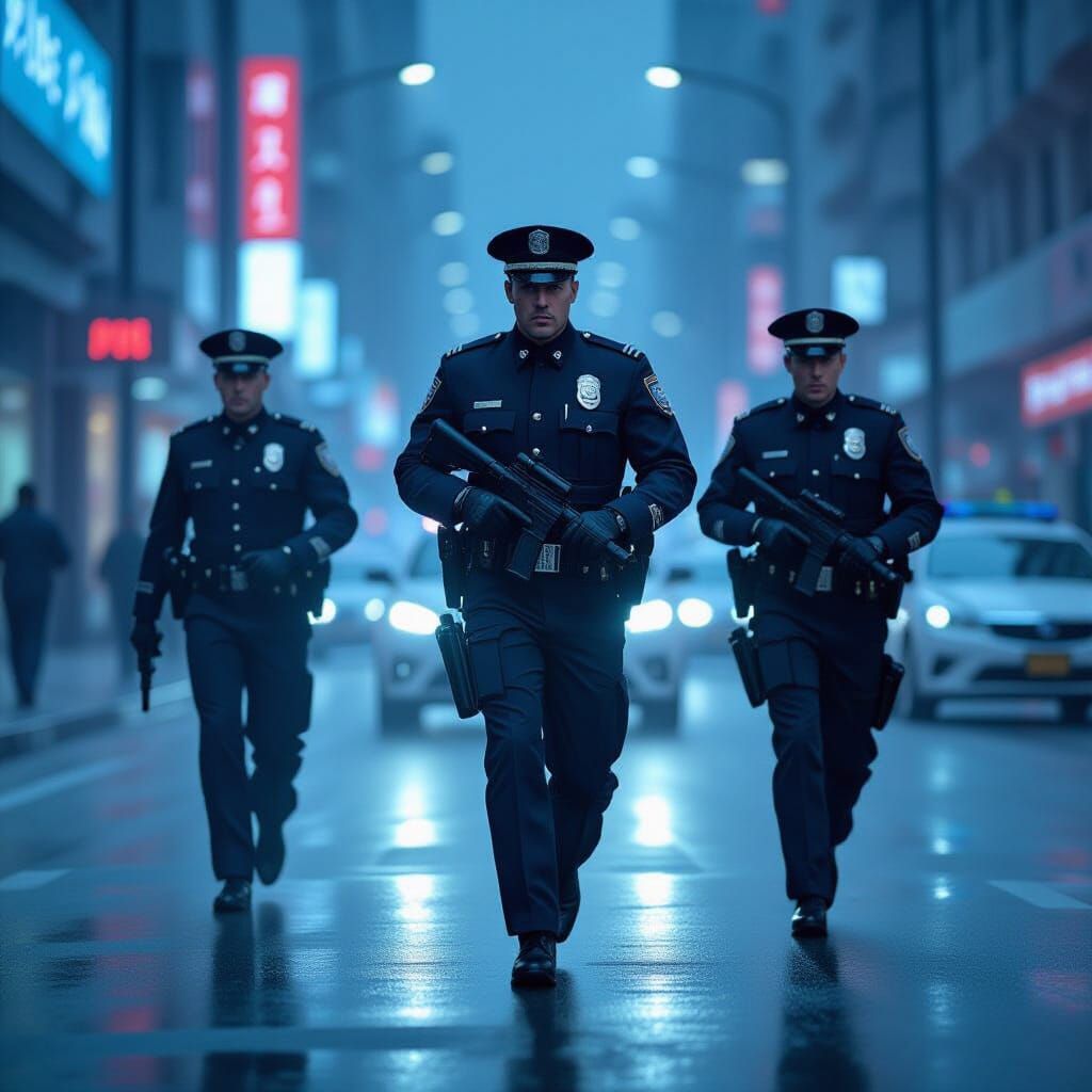 Futuristic Police Chase Inspired by Syd Mead