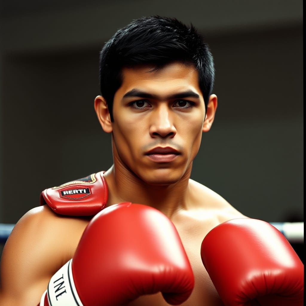 Former Boxer in Boxing Gear, Filipino Athlete