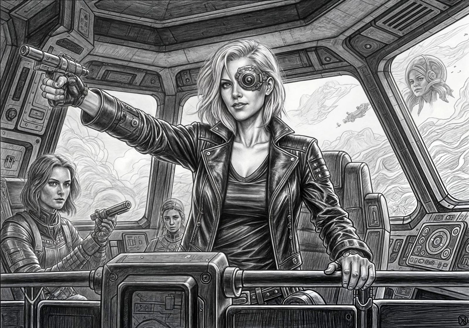 Space Pirate Captain: Pencil Sketch Masterpiece