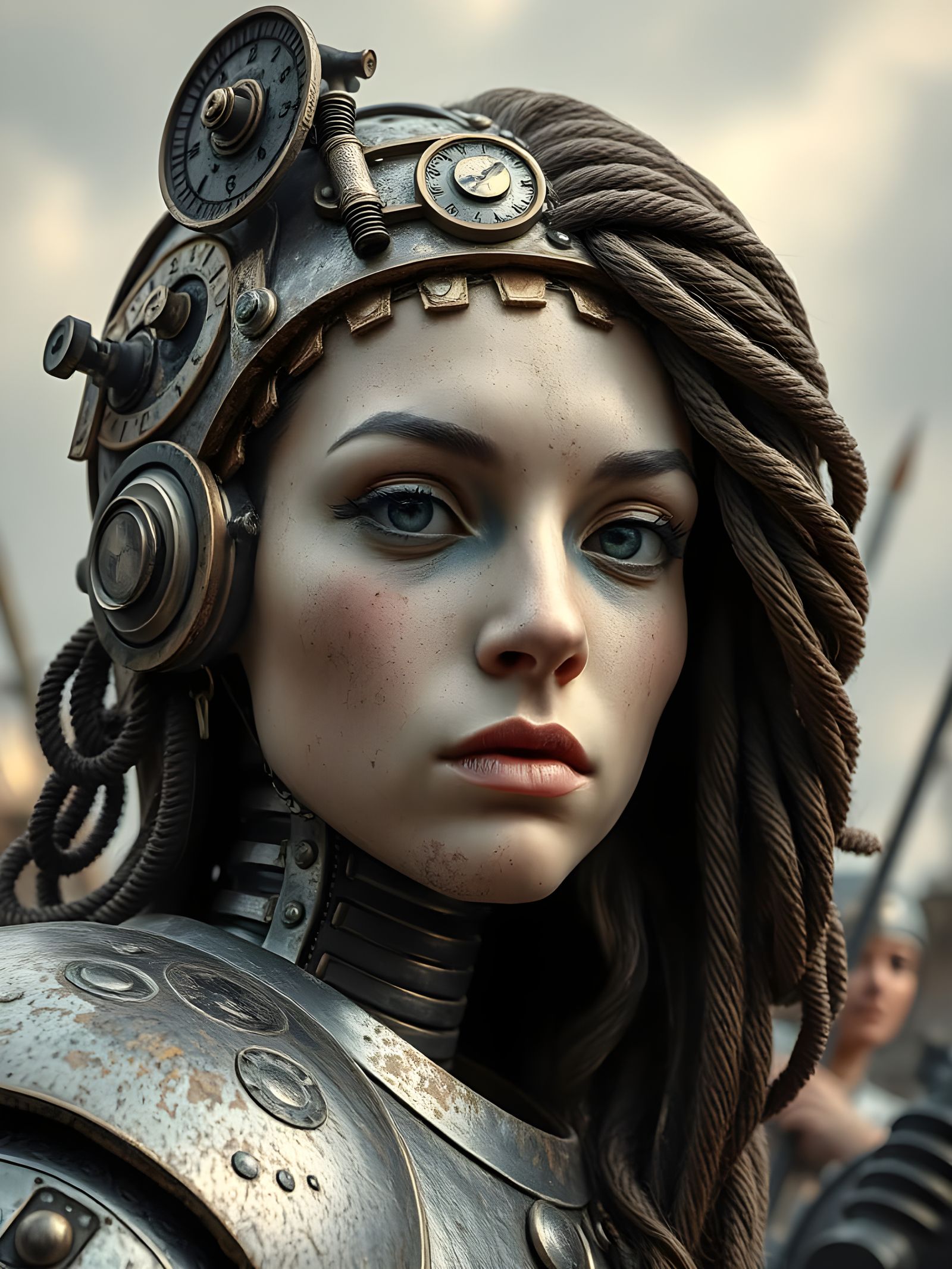 Cyborg Warrior in Medieval Armor