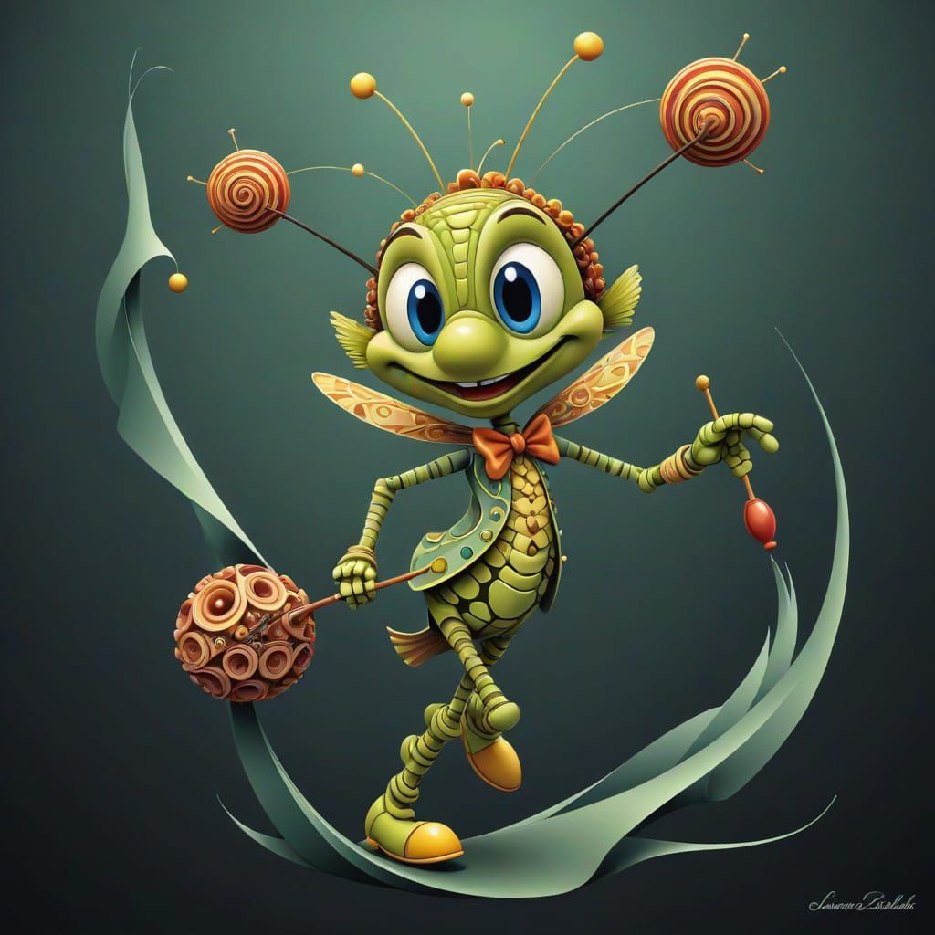 Jiminy Cricket Abstract Vector Fractal Art