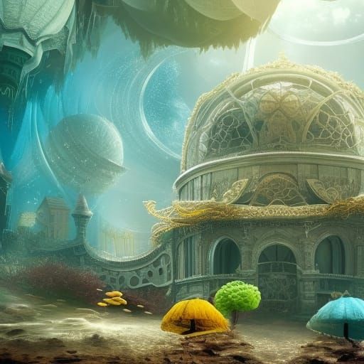 Underwater Bubble City: A Digital Dreamscape