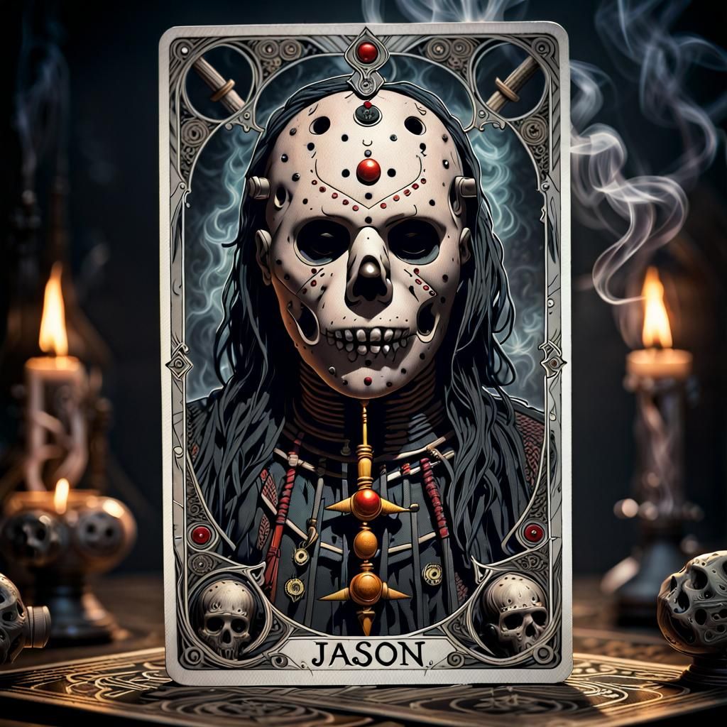 Voodoo Gothic Jason Tarot Card in HDR