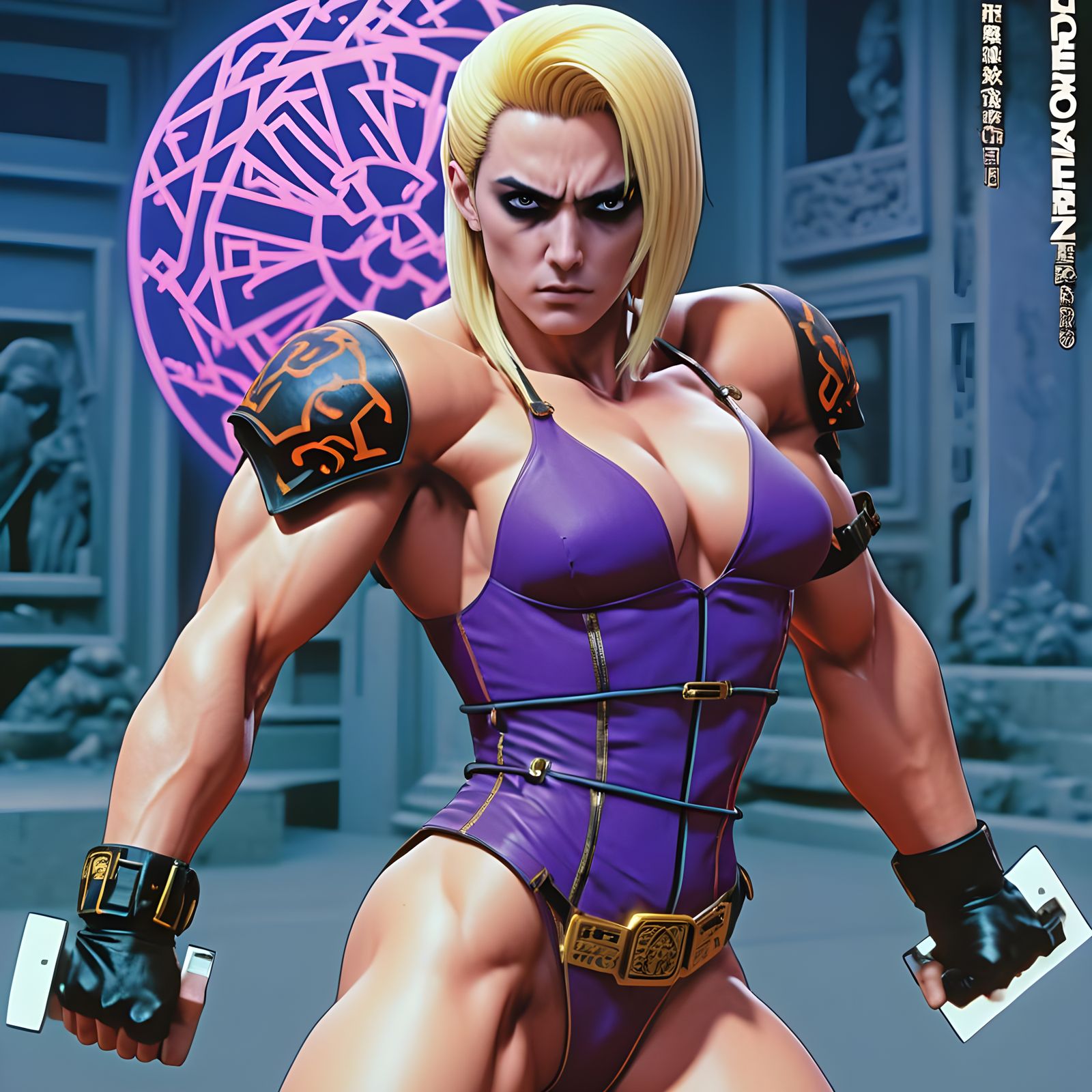 Julia Carmen as Castlevania Character in Cyberpunk Style