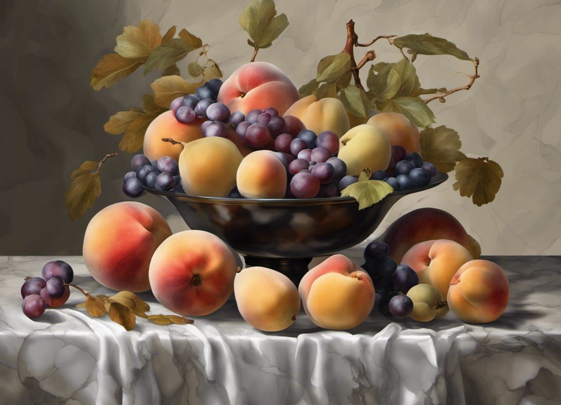 Renaissance Still Life with Fruit in Glass Bowl