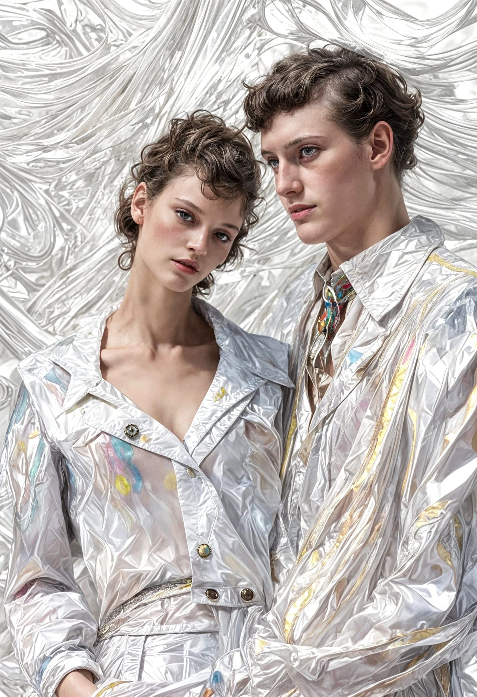 Technicolor Figure in Glazed, Detailed Digital Art