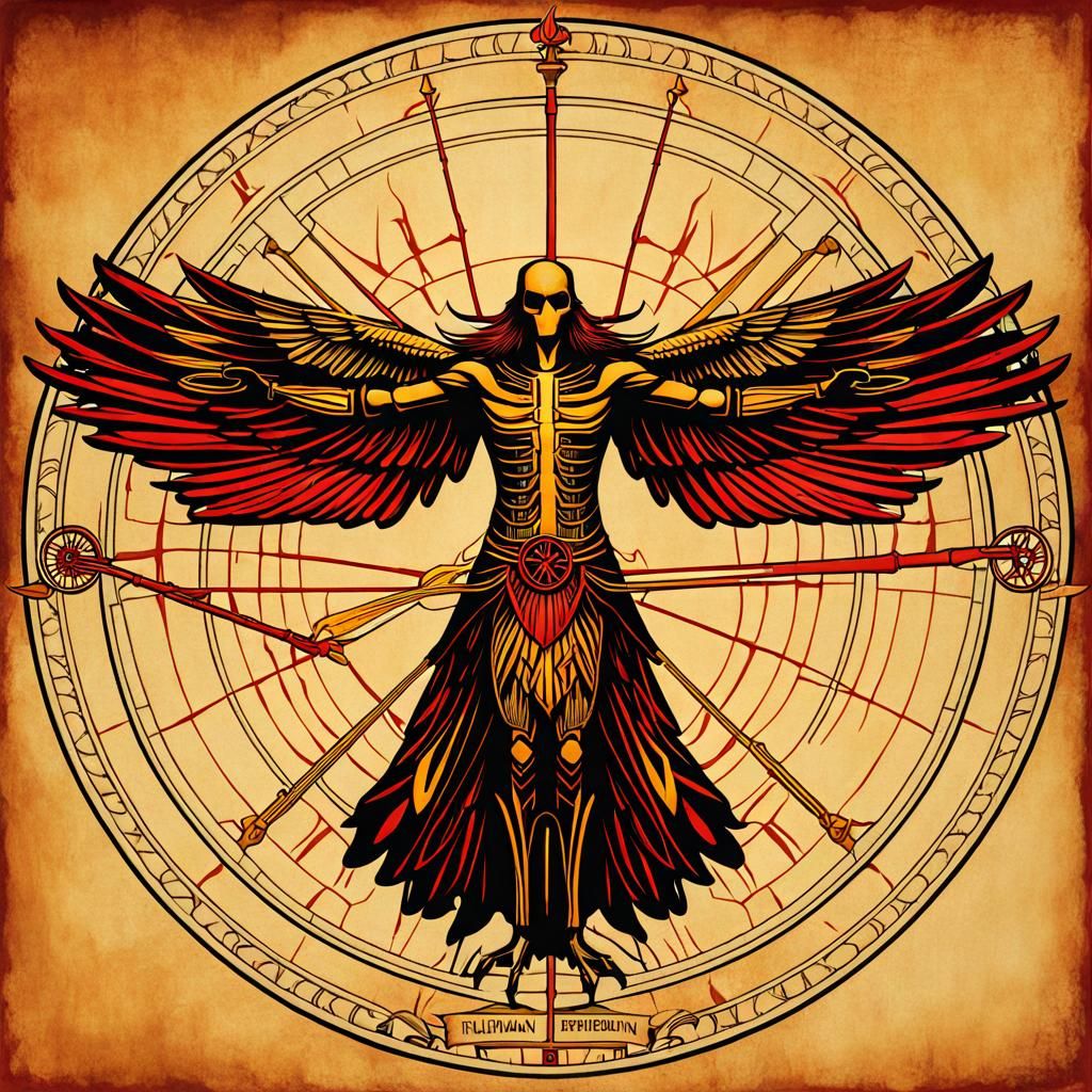 Vitruvian Phoenix: Anthropomorphic Conflagration