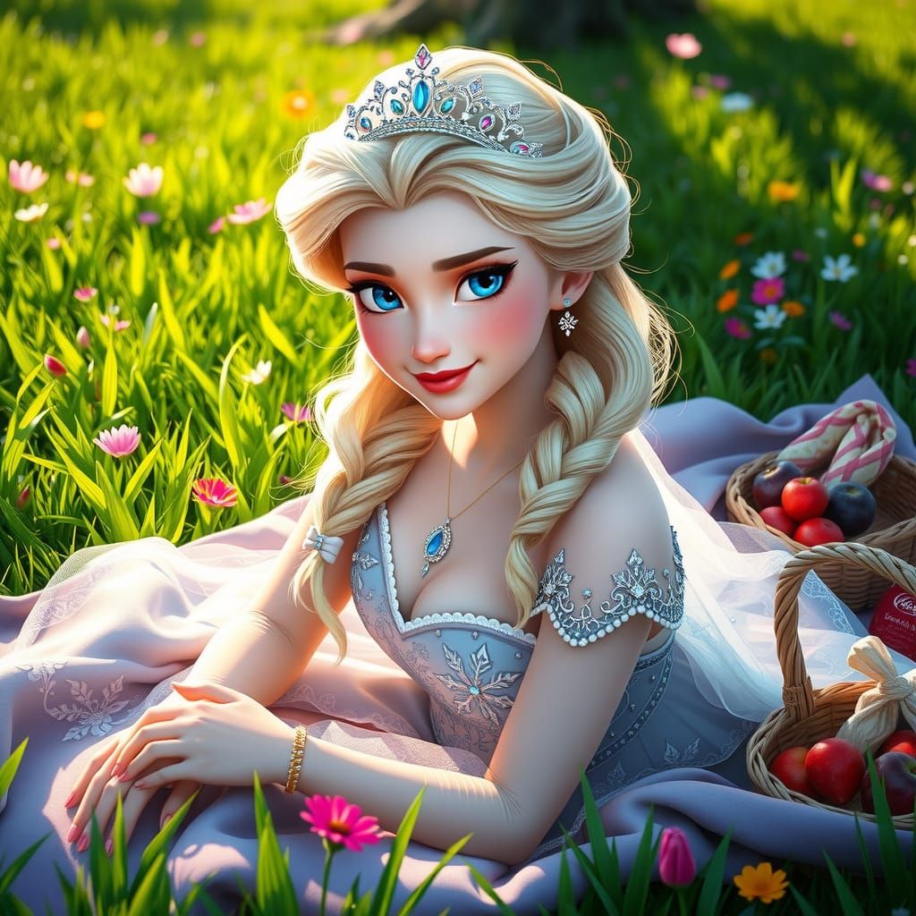 Elsa Enjoys a Cozy Spring Afternoon in Vibrant Colors