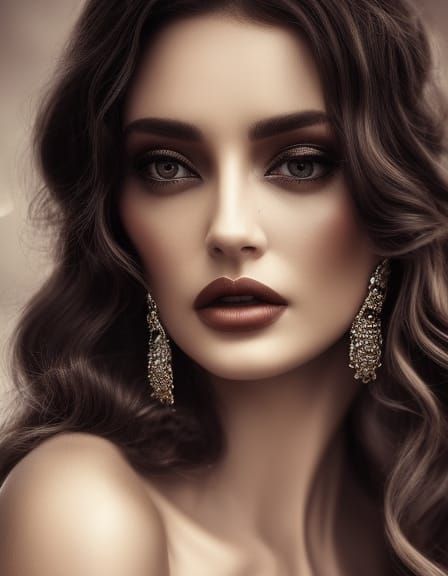 Mata-Hari Portrait in Sepia Vintage Photography Style