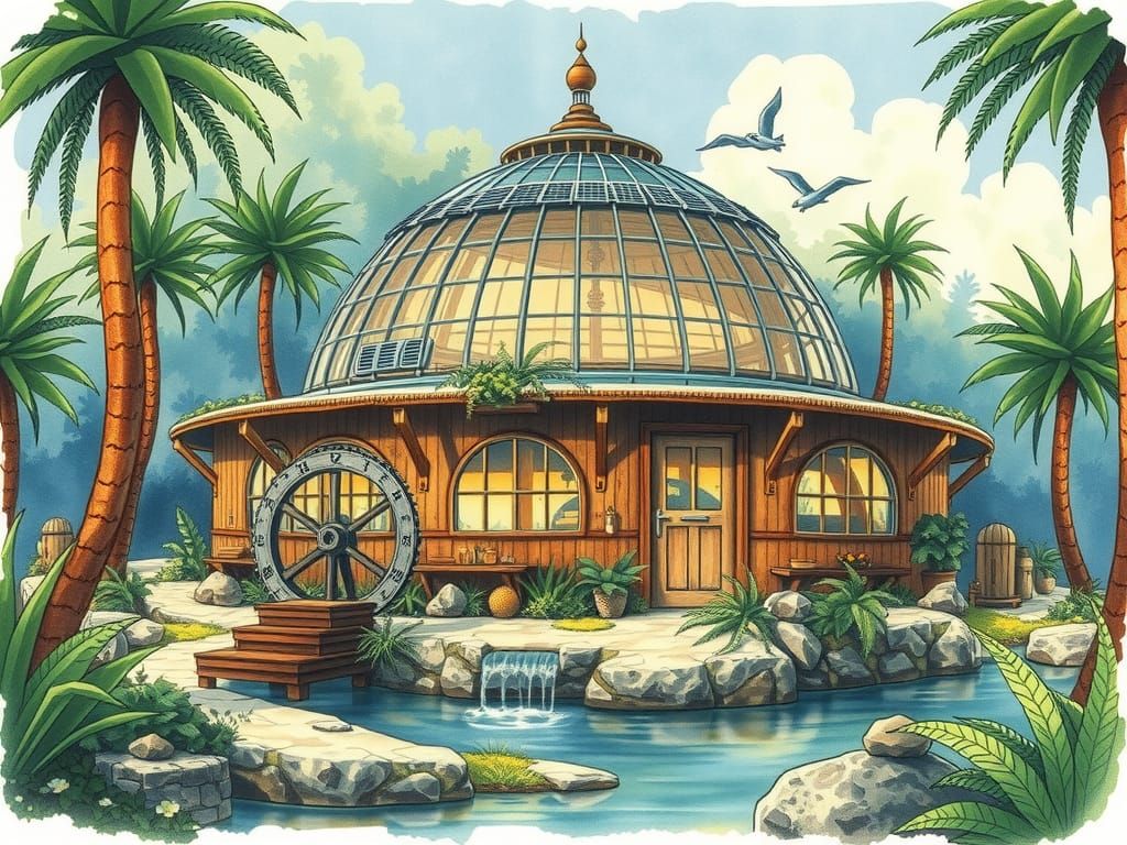 Futuristic Eco Homestead in a Vibrant Jungle Oasis, in Whims...