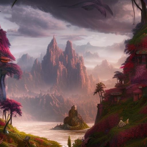 Fantastical AI Matte Painting in Deep Color