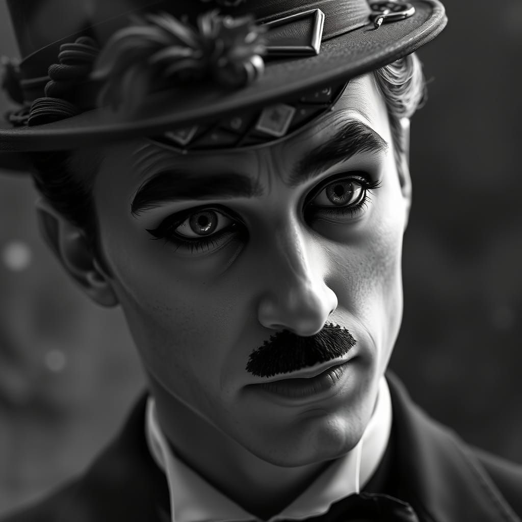 Ethereal Portrait of a Legendary Actor in Black and White