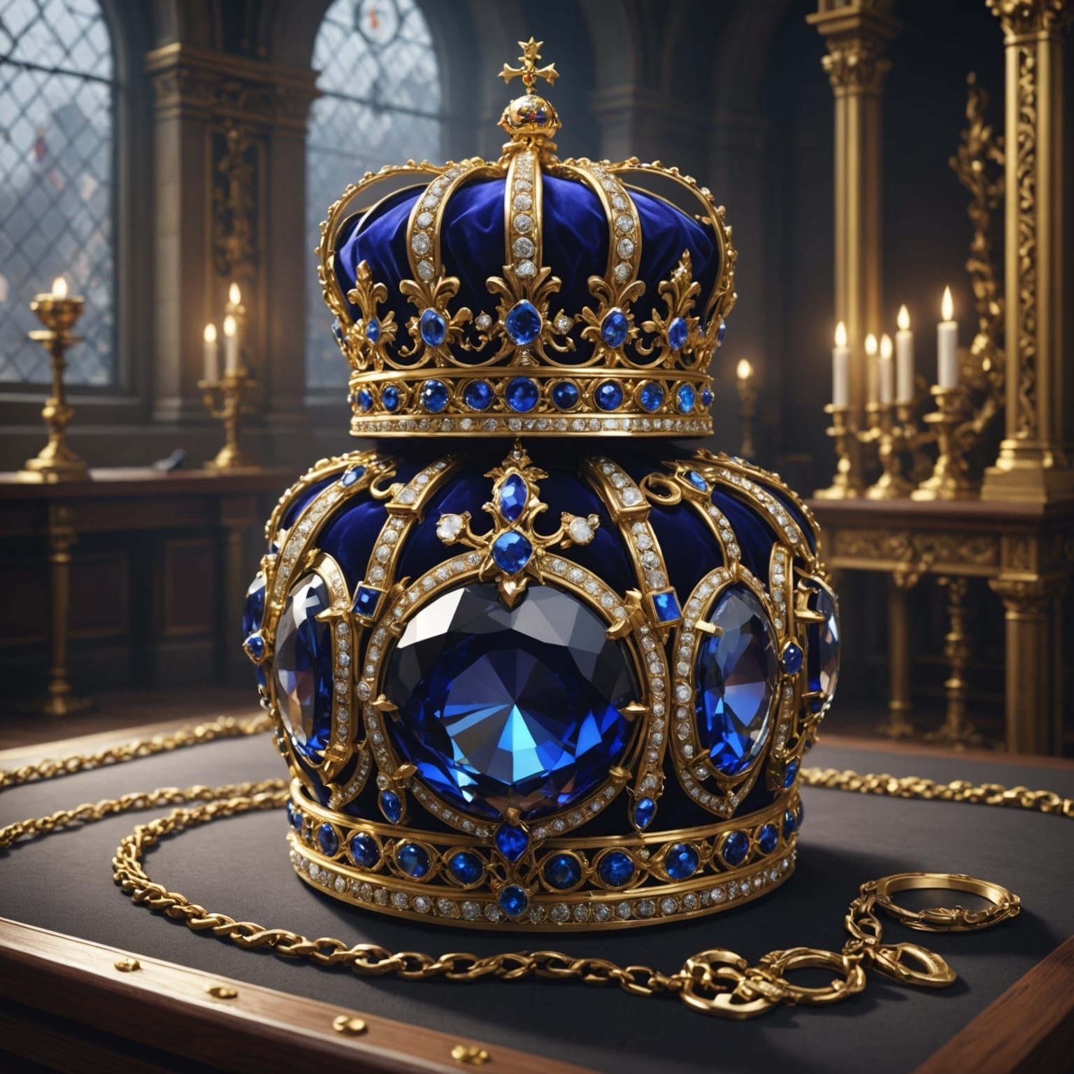 Anime Style Thieves Stealing Crown Jewels