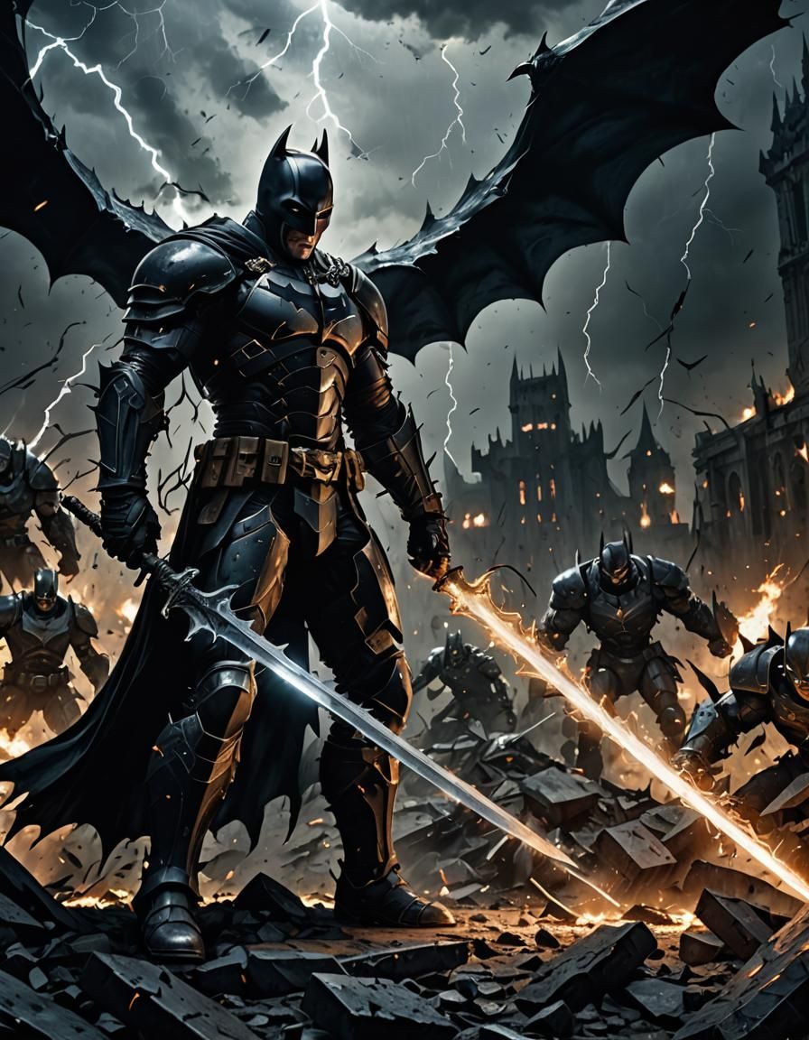 Dark Knight with Shadow Sword in Dark Fantasy Battlefield