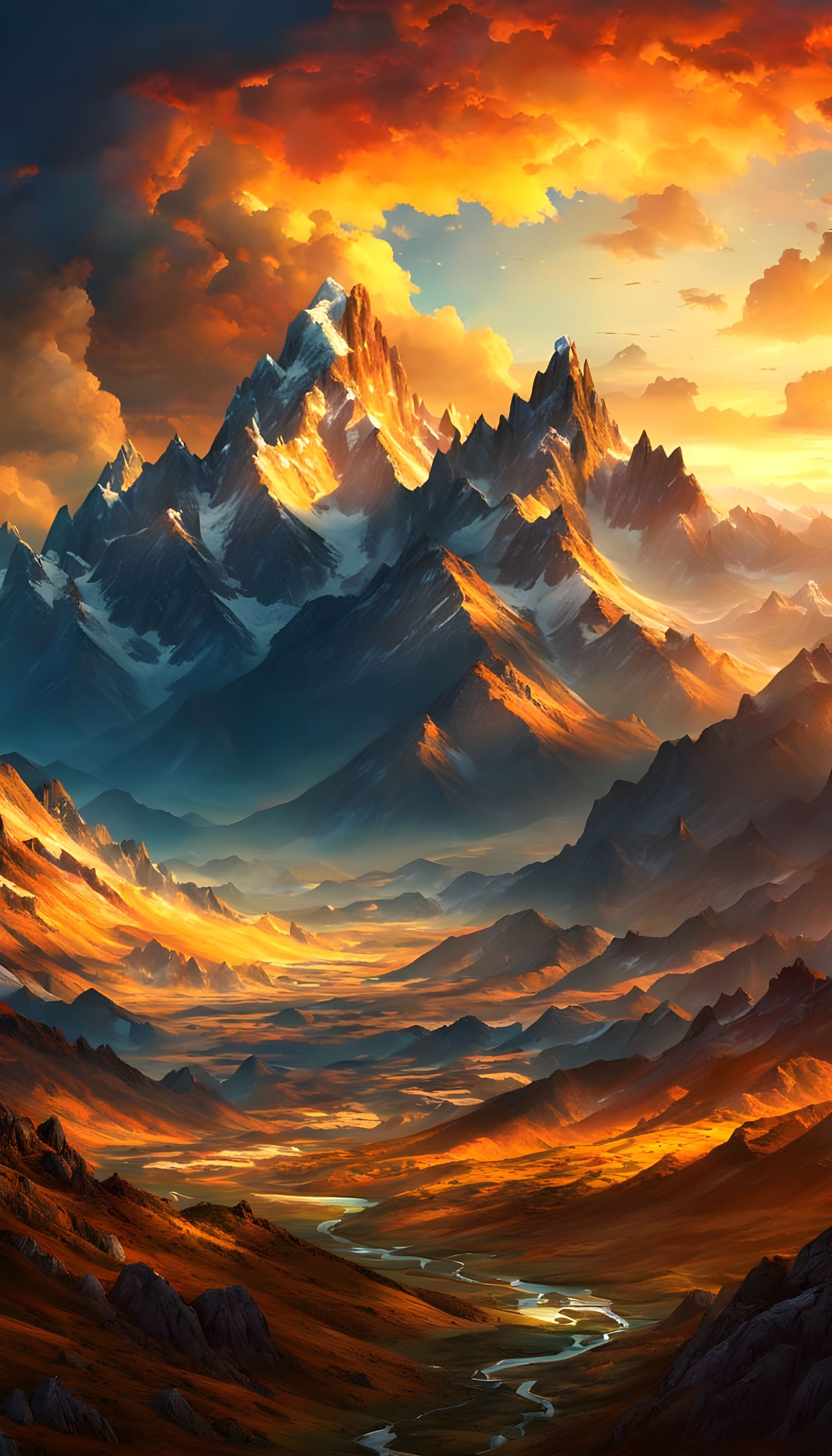 Hyperdetailed Velvet Sunset in Digital Matte Painting Style