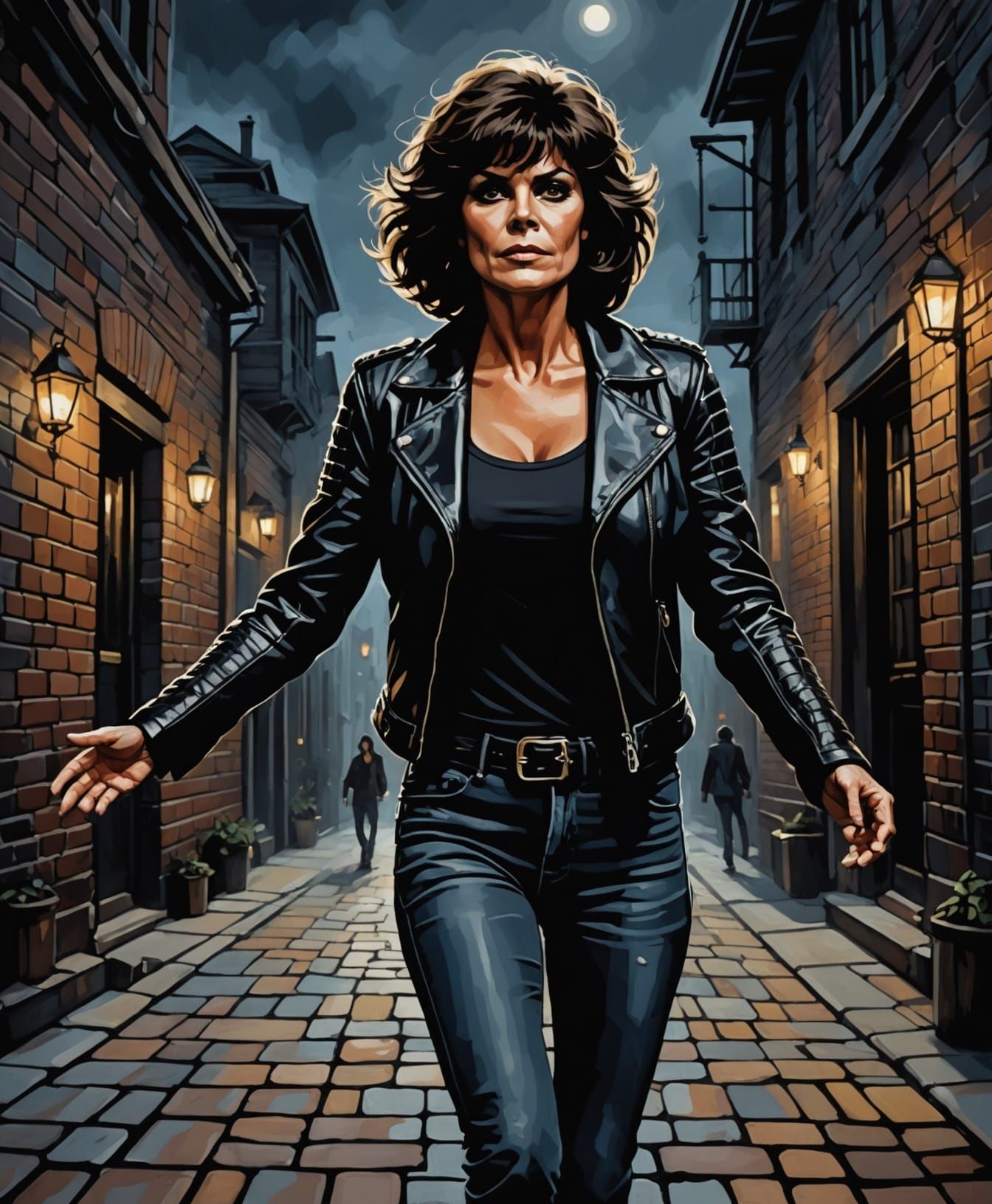 Woman in Leather Jacket: Dark Romanticism Art