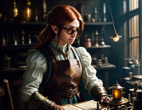 Gnome Tinkerer Adjusting Automaton: Digital Matte Painting