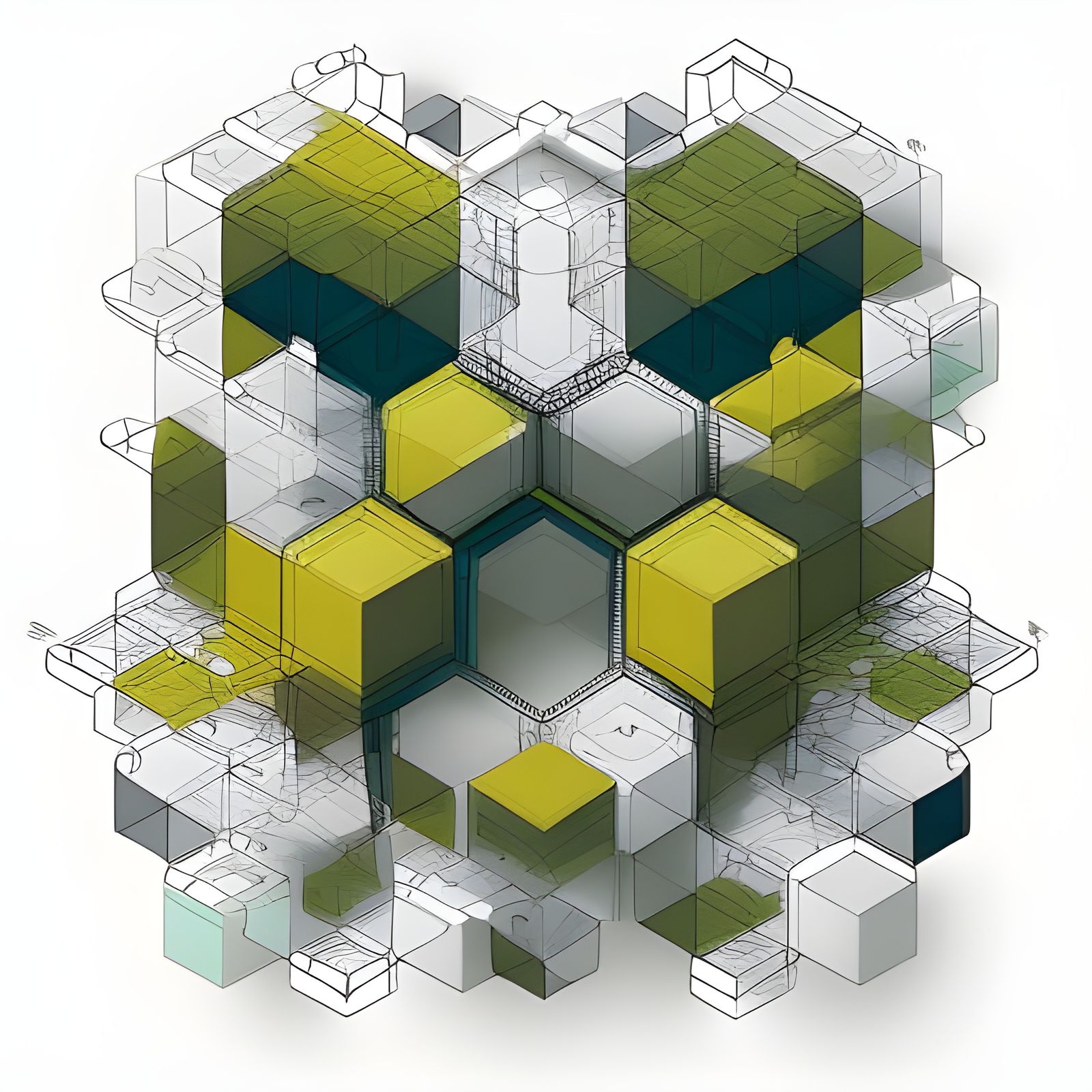 Minimalist Graffiti Art with Mathematical Geometry