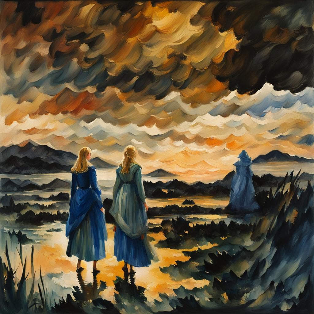 Blonde Princess in Gouache Style Watercolor Painting