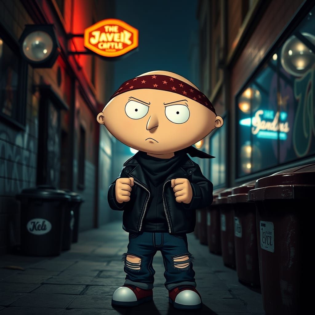 Stewie Griffin as a Thug in Film Noir Style