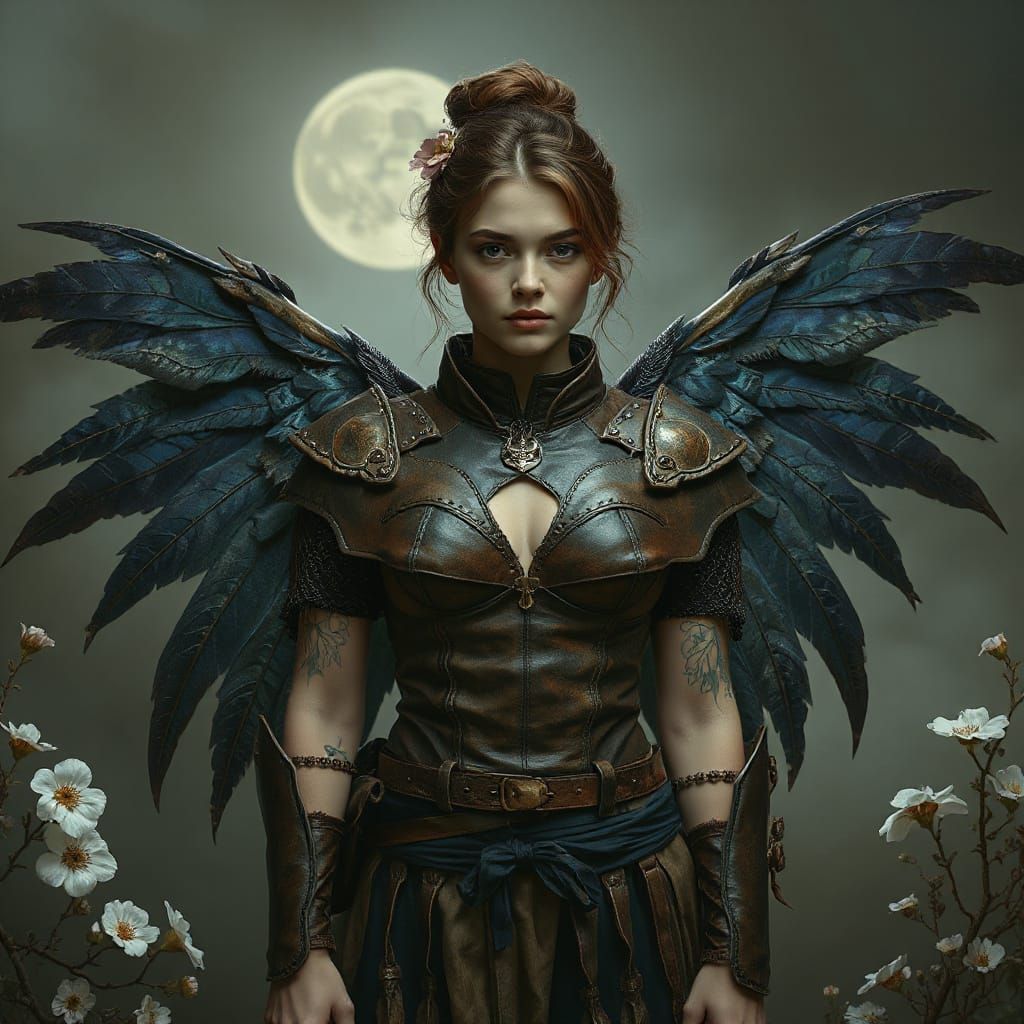 Lyris: Guardian of Nocturnal Bloom in Ethereal Style