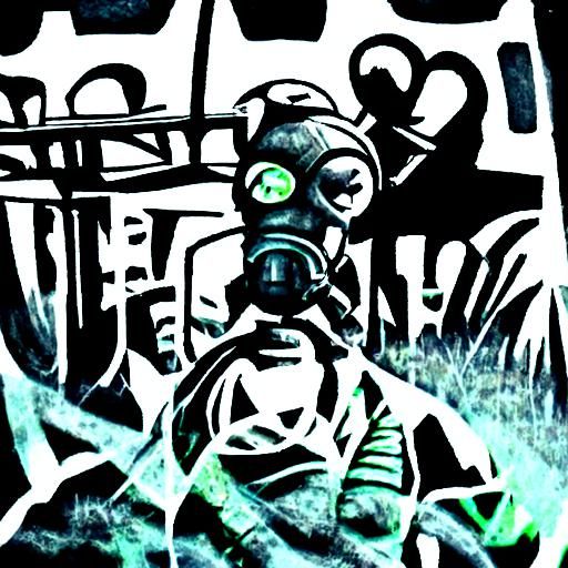 Gasmask Soldier in Fallout Style