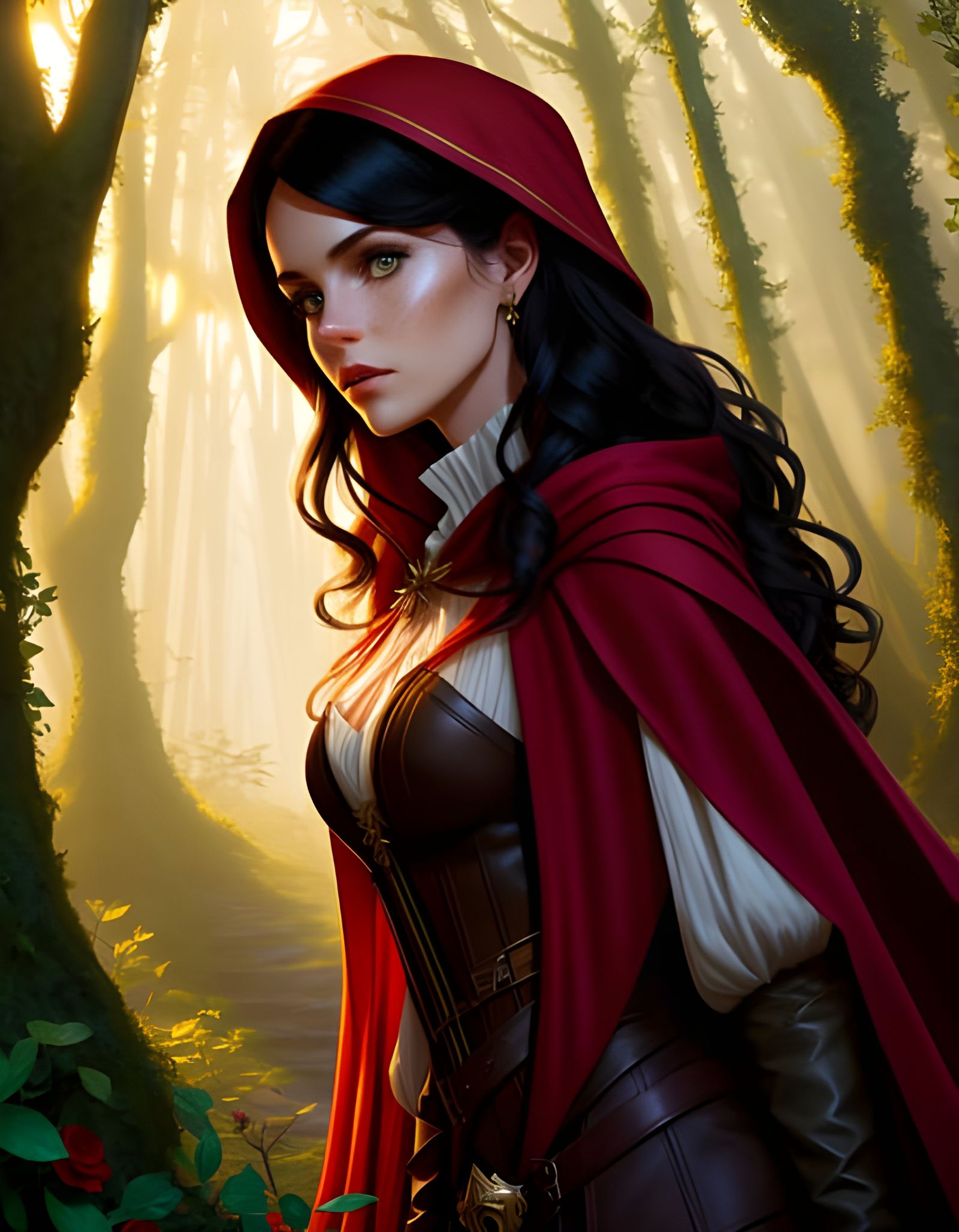 Red Riding Hood Lost in Dark Woods: Character Concept Art